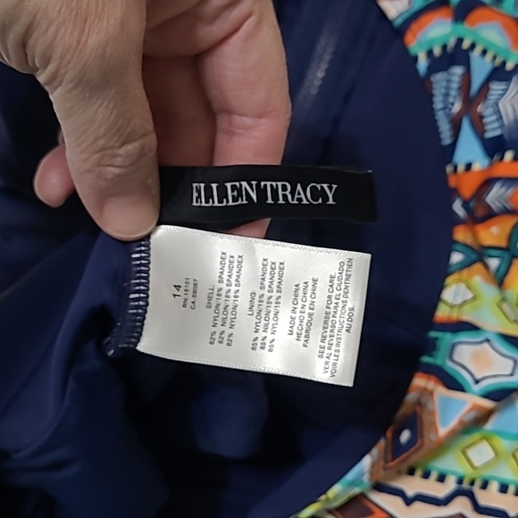 NWOT Ellen Tracy women's zip front swimsuit size 14 - Picture 6 of 7